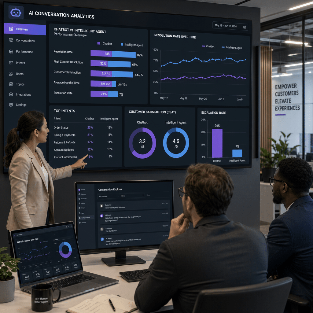Comparaison performance chatbot agent intelligent entreprise