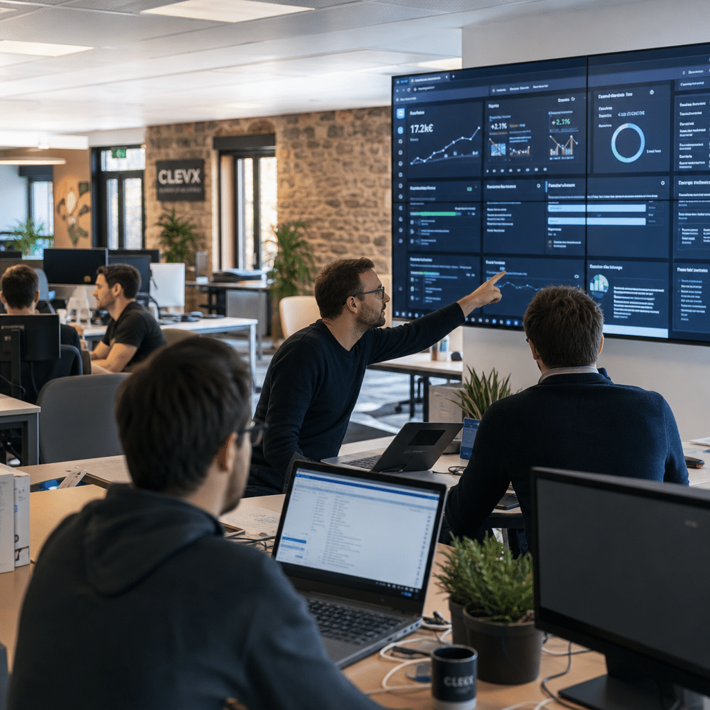 Équipe d'une PME française analysant ses données dans le cadre d'un Diag Data IA