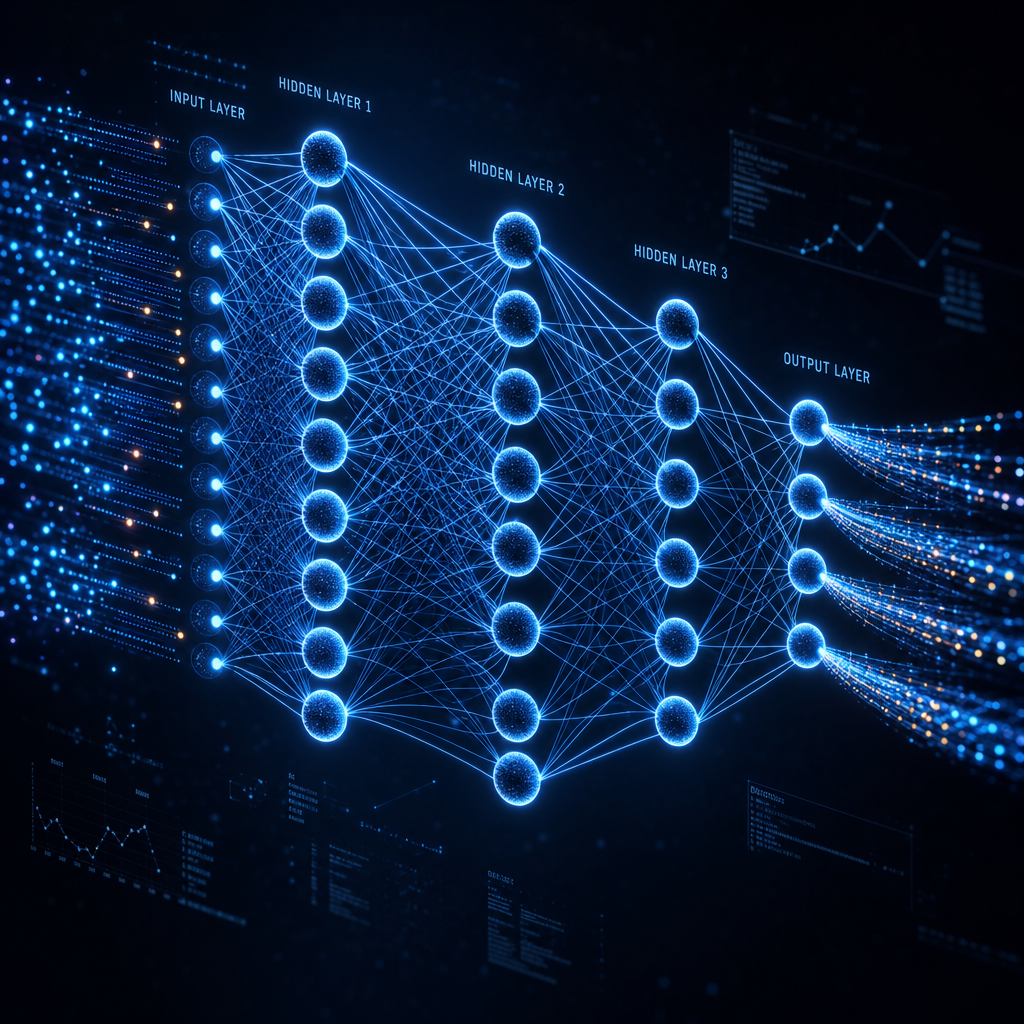 Représentation visuelle d'un réseau de neurones profond